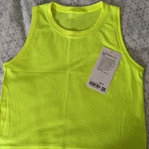 Lululemon swiftly crop tank highlight yellow 4 EUC